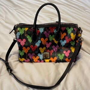 Dooney & Bourke Black Satchel with Colorful Mickey Mouse Design